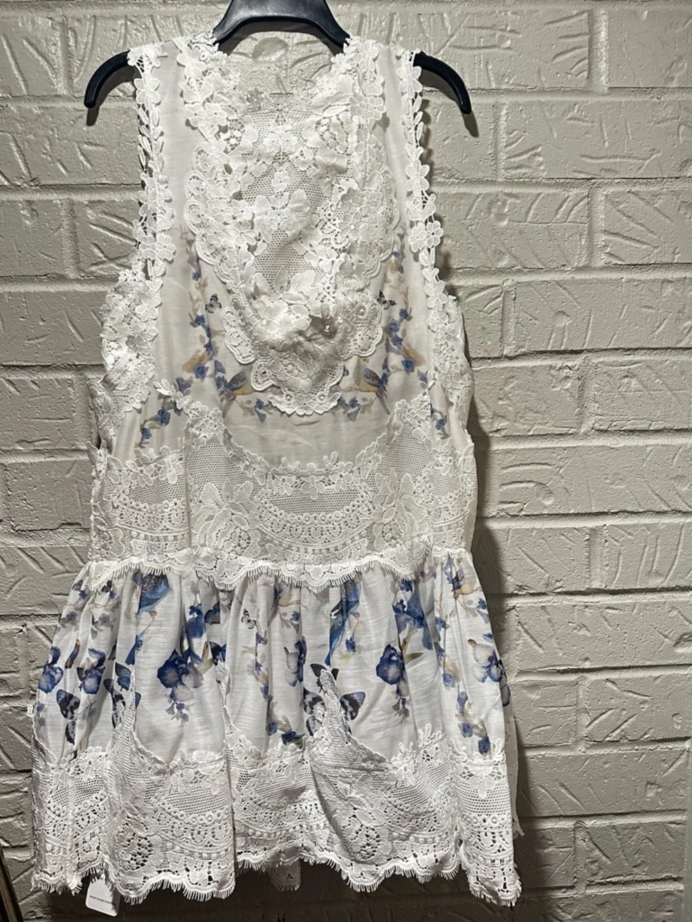 NWT Miss Rosier Zimmerman Two Pieces White Floral Mini Dress Size Large